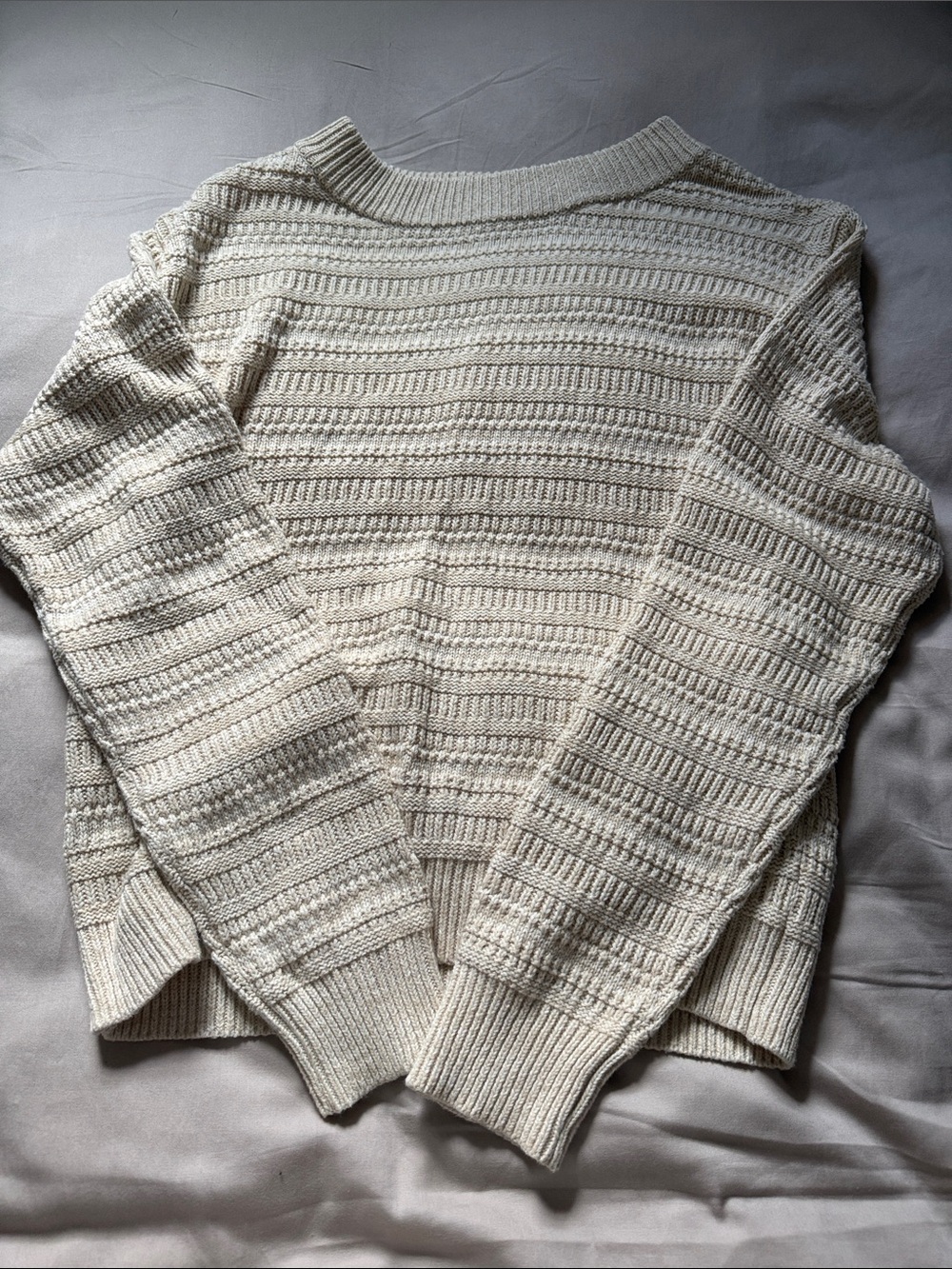 Target Women's Cream Textured Crewneck Sweater